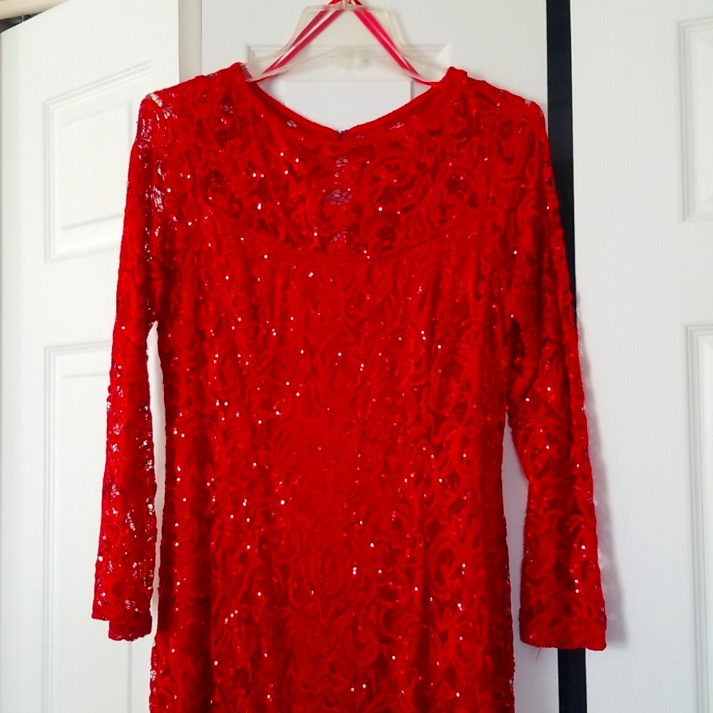 Stunning Red Sequin Dress.
